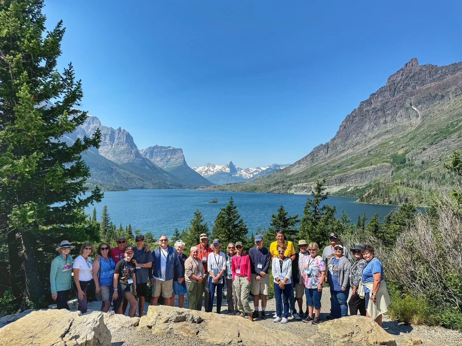 Tour group in Glacier National Park, Montana
