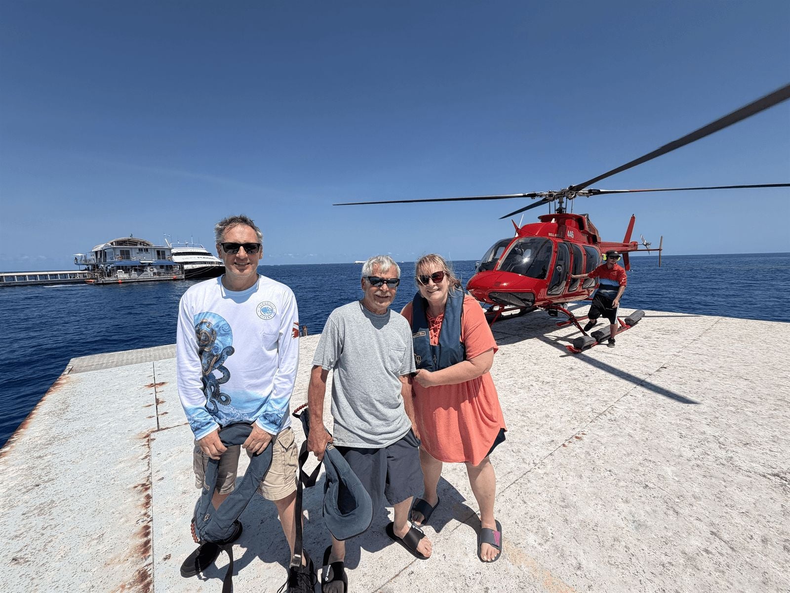 Holiday Vacations guests at Great Barrier Reef helicopter ride