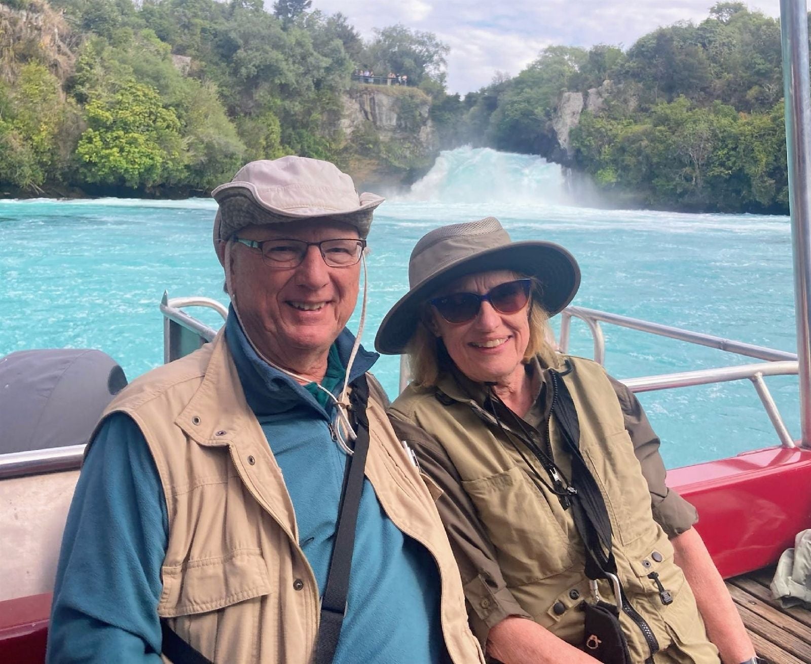 Holiday Vacations guests on Huka Falls River Cruise