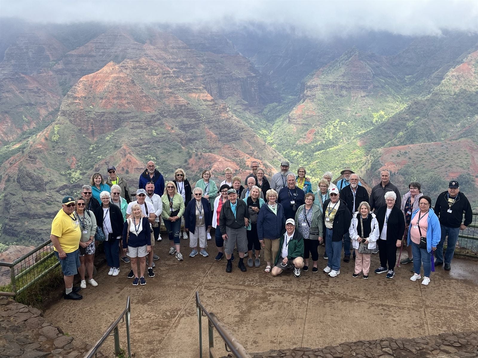 Holiday Vacations tour group at Waimea Canyon, Kauai
