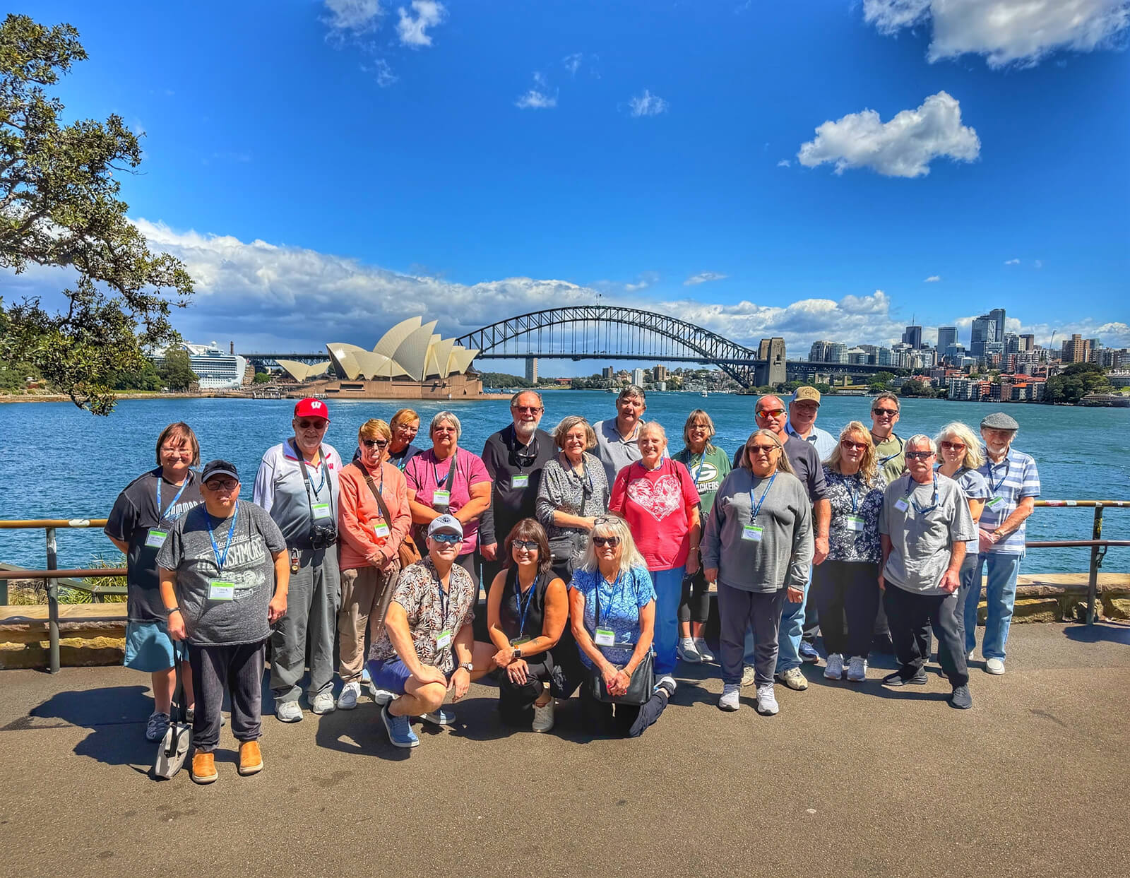 Group Photo with Opera House and Harbor Bridge