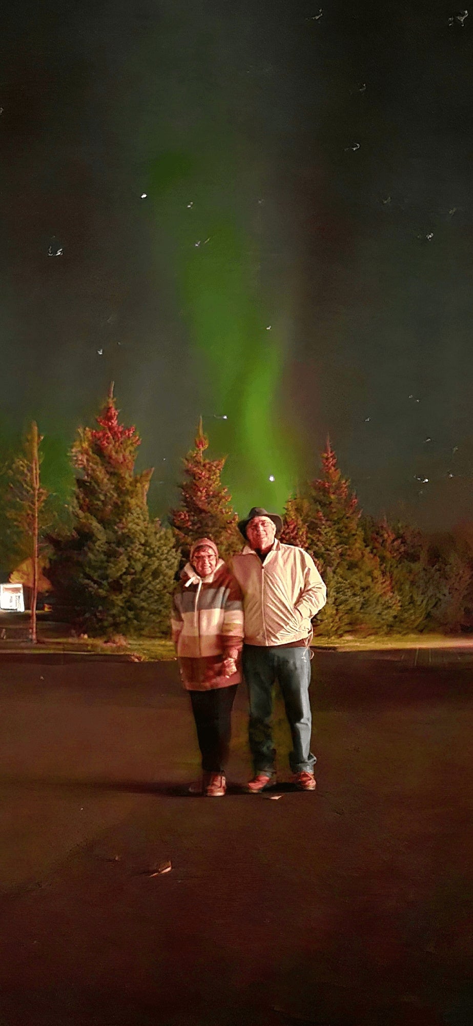 Guests with Northern Lights, Iceland