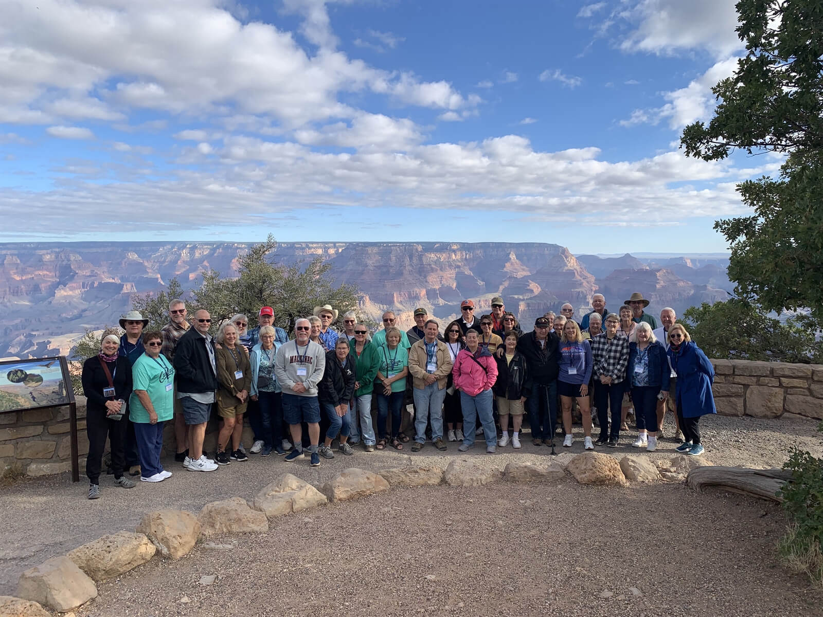 Holiday Vacations tour group at Grand Canyon National Park