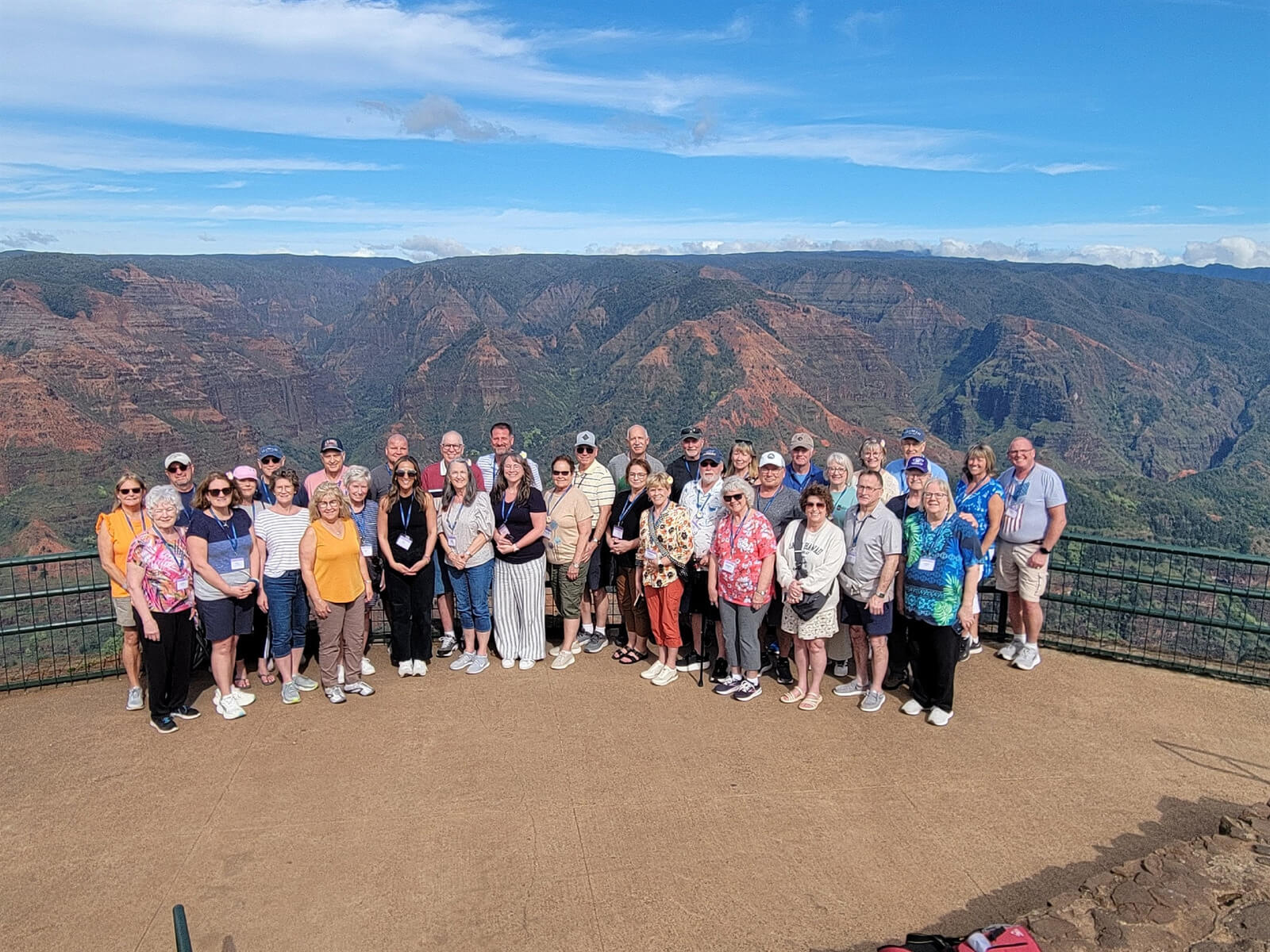 Holiday Vacations group at Waimea Canyon, Kauai