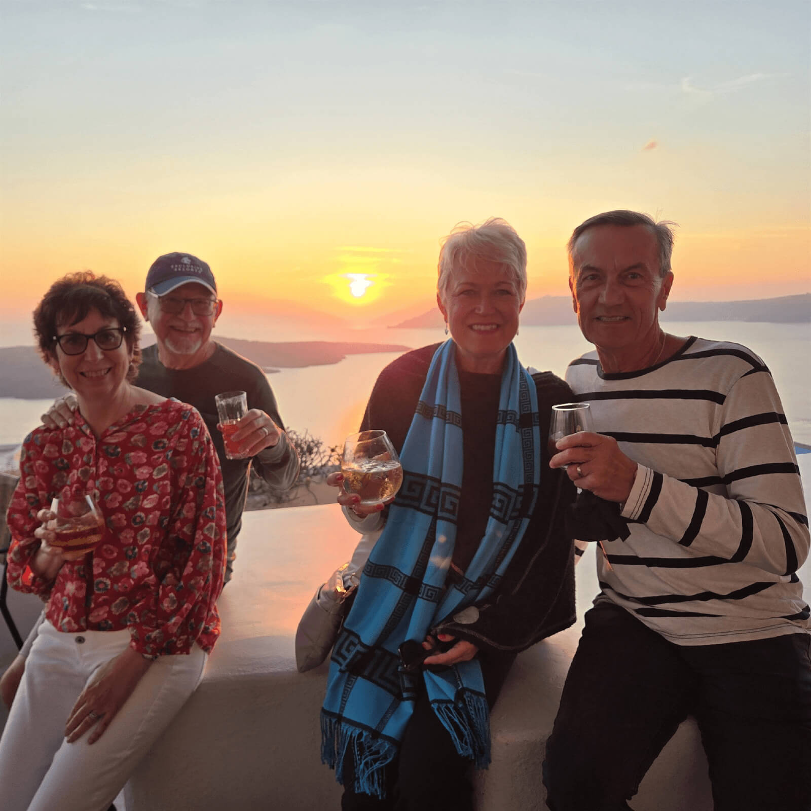 Holiday Vacations guests in Santorini