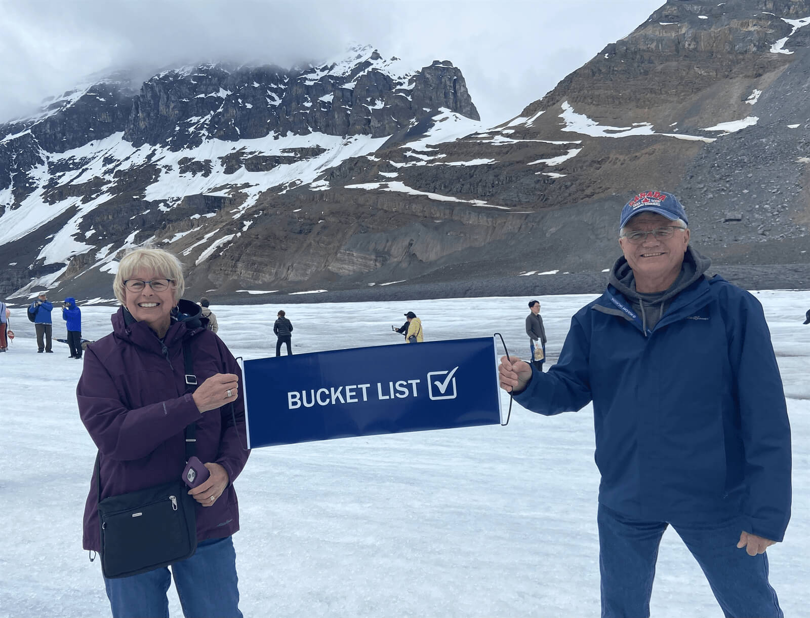 Holiday Vacations guests on Columbia Icefield, Jasper, Canada