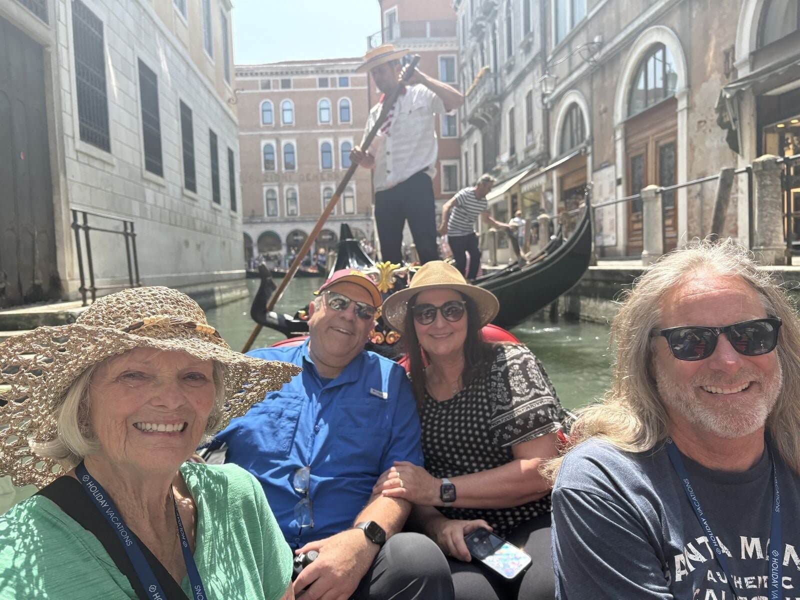 Holiday Vacations guests on Gondola Ride in Venice