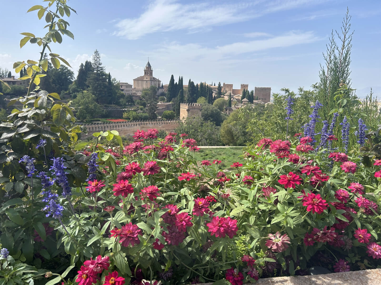 Guest photo of view from the gardens at the Alhambra in Granada, Spain