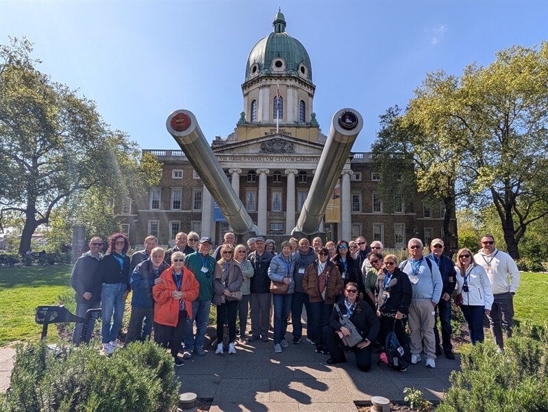 Tour group at Imperial War Museum in London, England