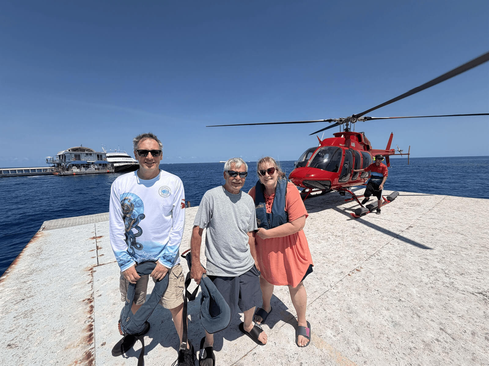 Guests at Helicopter Ride, Great Barrier Reef